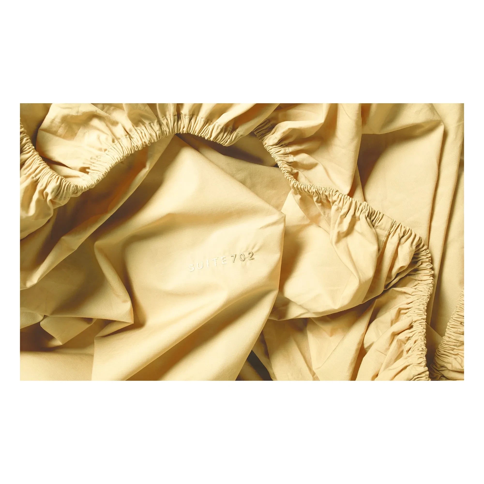 Suite 702 - Organic Percale Elastic Fitted Sheet - Butter Yellow