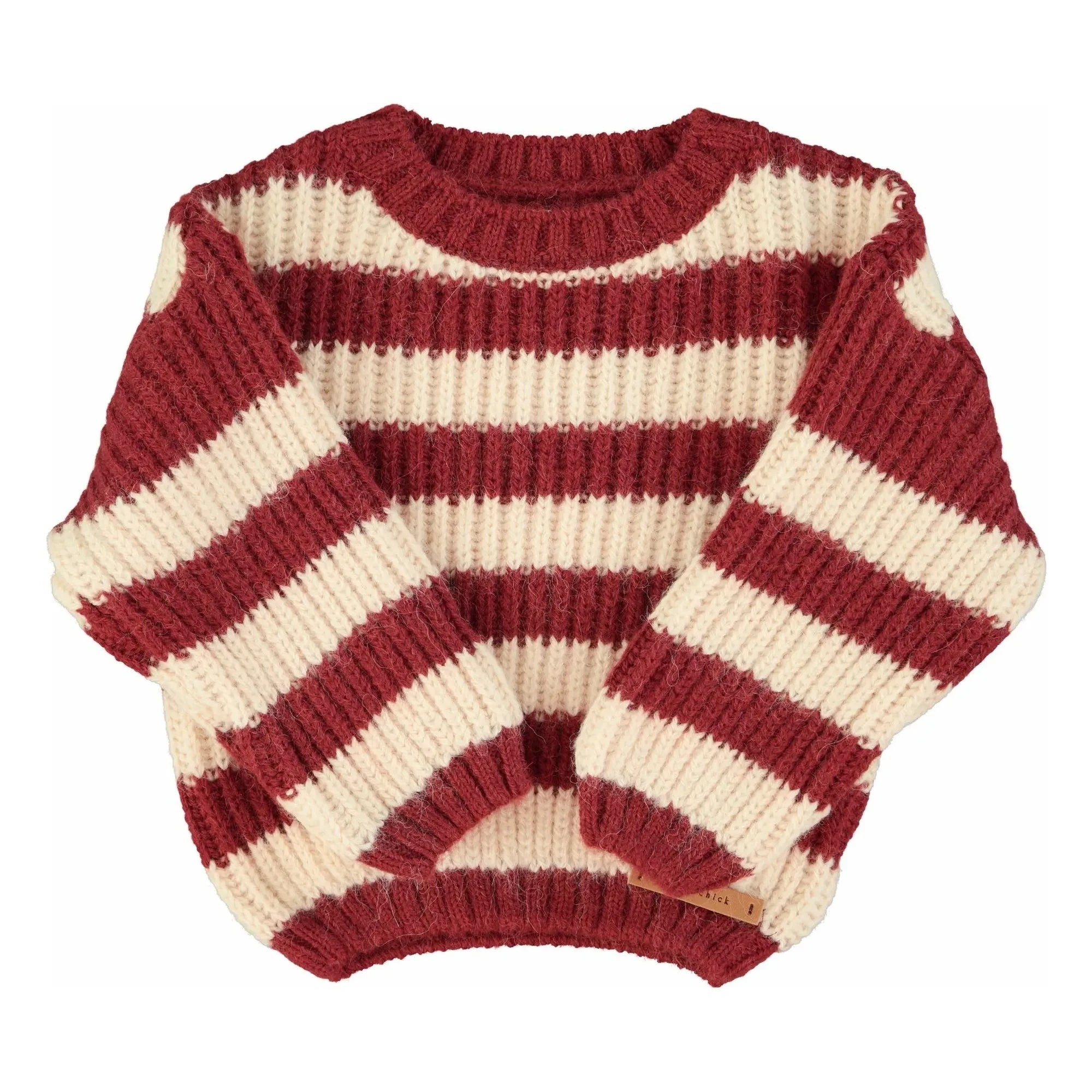 Piupiuchick - Striped Wool Sweater | Burgundy
