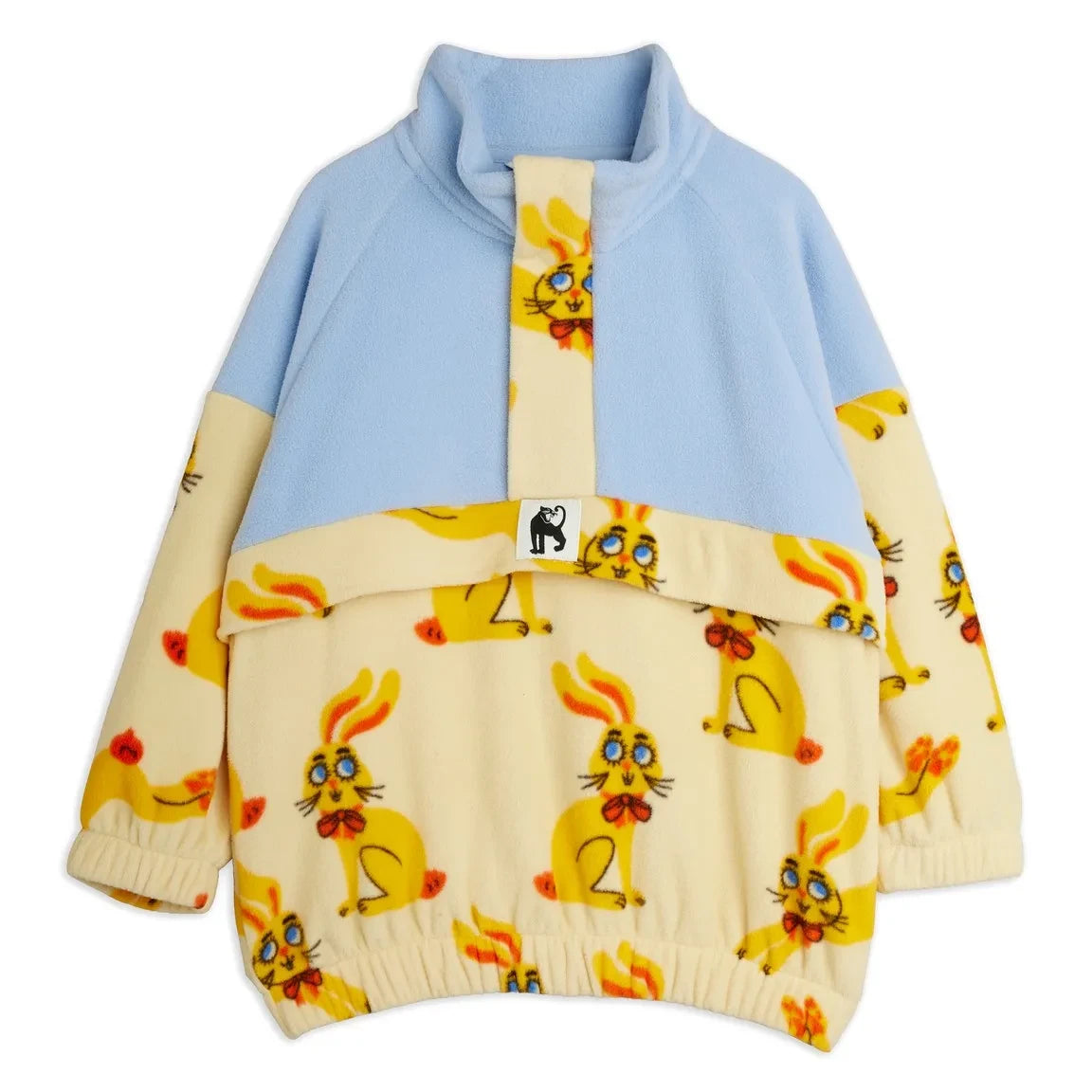Mini Rodini - Zip Sweat Rabbits Recycled Fiber | Yellow