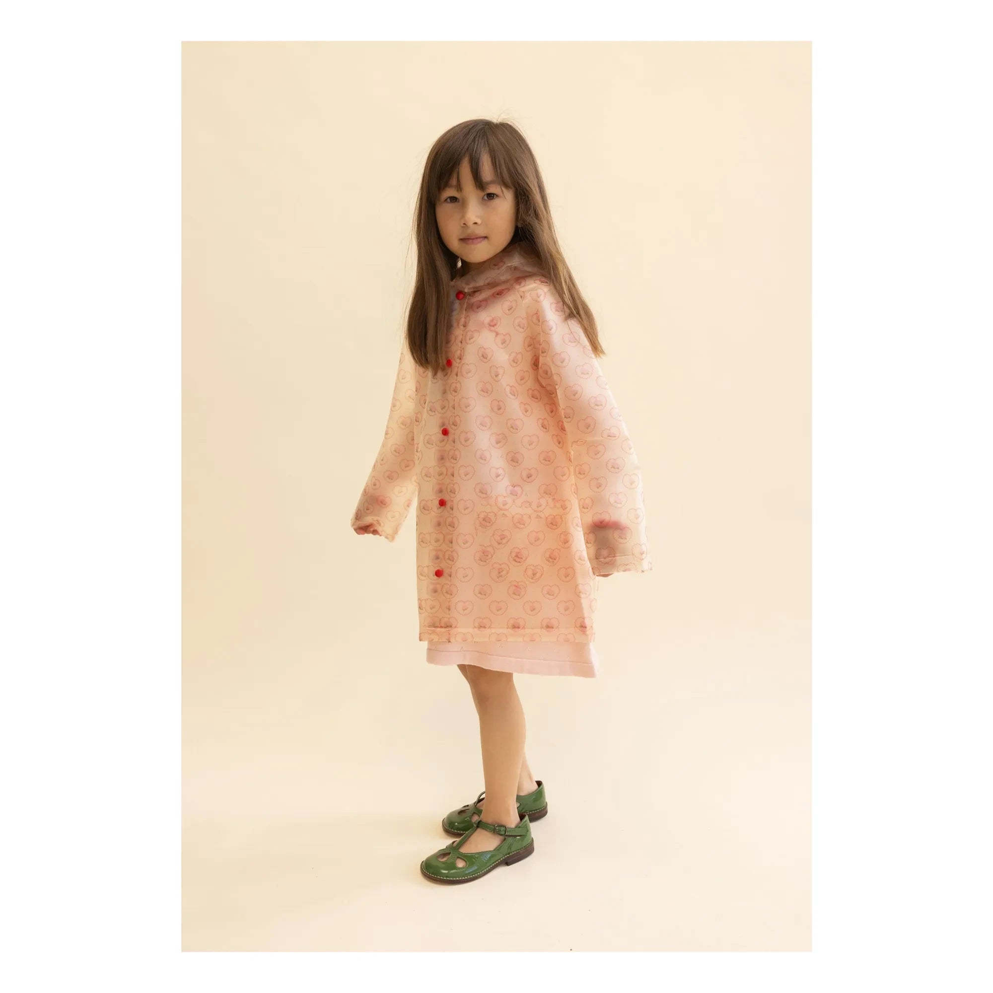 Flöss - Raincoat Iris Hearts | Pale Pink