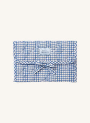Editions Aimable - Palmyre baby care bag | Blue Vichy Cotton