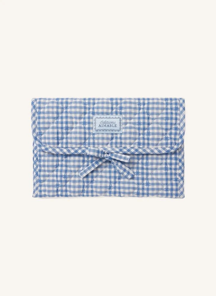 Editions Aimable - Palmyre baby care bag | Blue Vichy Cotton