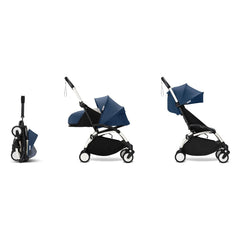 Stokke® - YOYO³ Full Baby Stroller 0+ and 6+ White Frame | Air France Blue