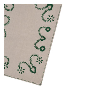 House of Capricorn - Viana embroidered placemat and napkin set | Green