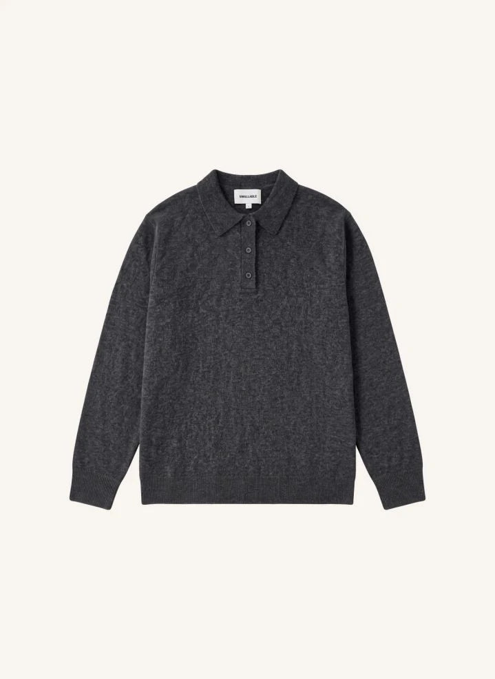 Smallable Man - Chopin Merino Wool Polo Neck Sweater | Charcoal Grey
