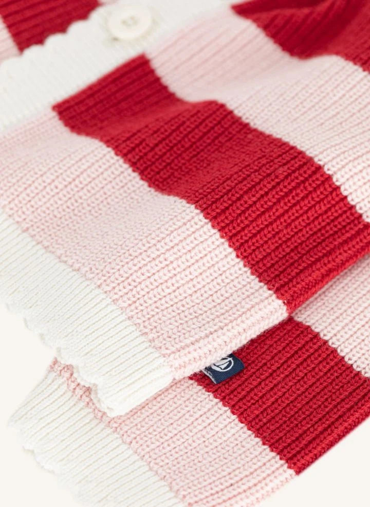 Petit Bateau - Striped Wool Vest | Pink