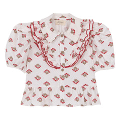 birinit - Monzón Organic Cotton Ruffled Shirt | White