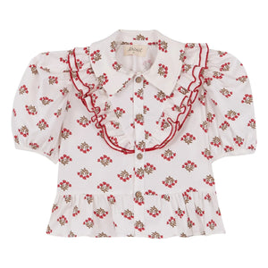 birinit - Monzón Organic Cotton Ruffled Shirt | White