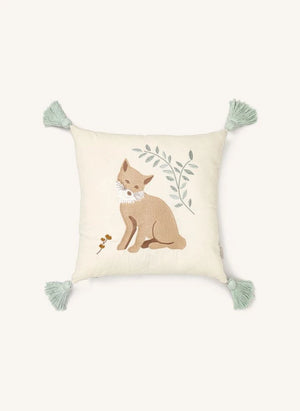 Cam Cam - Woodland Embroidered Pillow | Ecru