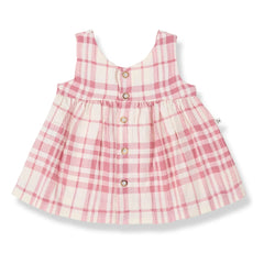 1+ in the Family - Aranella Linen Check Dress | Powder Pink