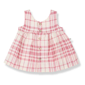 1+ in the Family - Aranella Linen Check Dress | Powder Pink