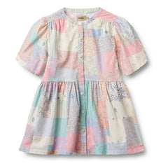 Wheat - Annabell Patchwork Organic Cotton Dress | Pale Yellow