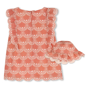 Chloé - Organic cotton dress and hat set | Peach
