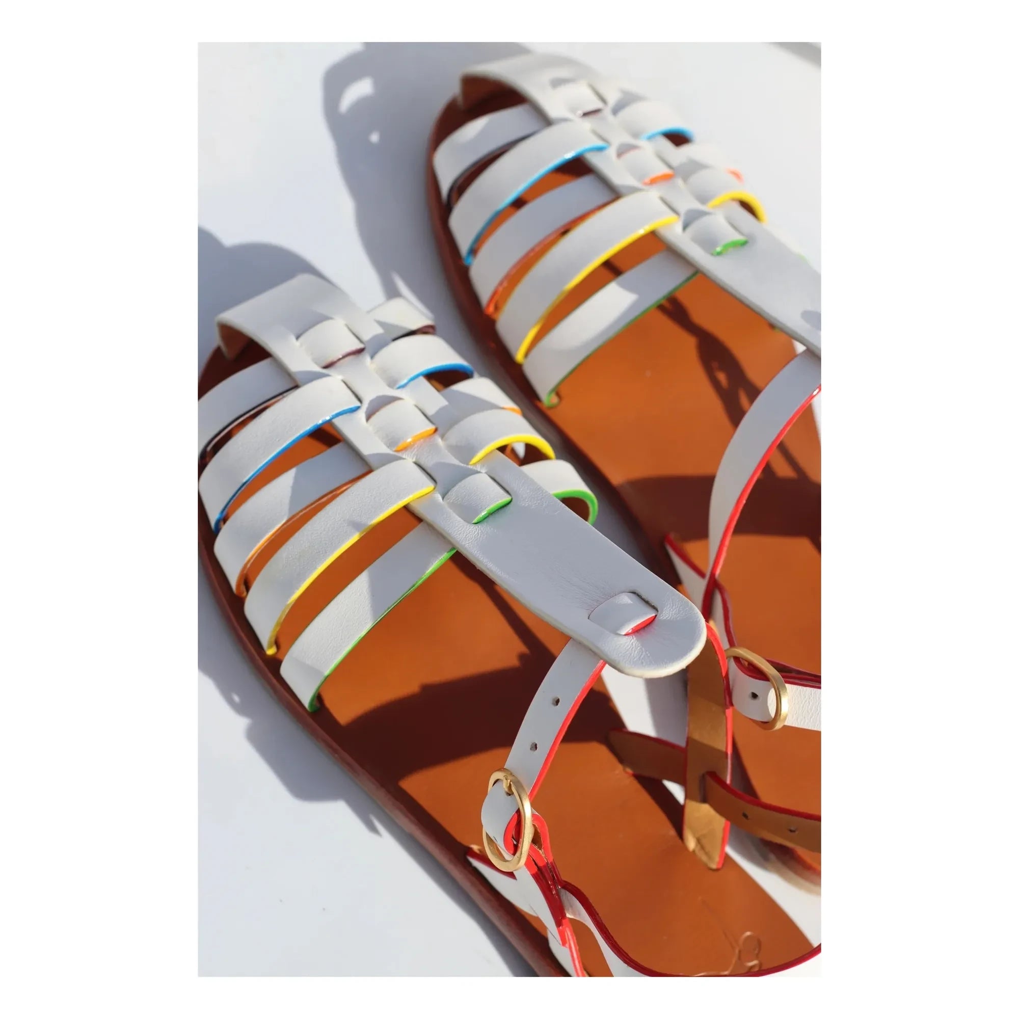 Mama Praïa - Rainbow Fisherman's Sandal | White