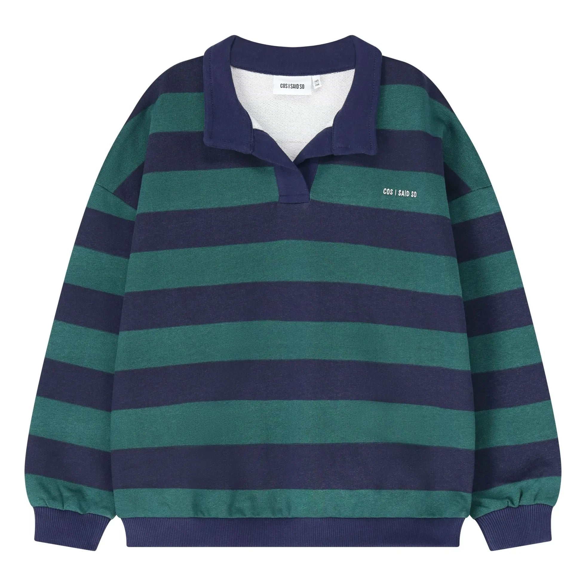 Cos I Said So - Striped organic cotton polo t-shirt | Navy Blue