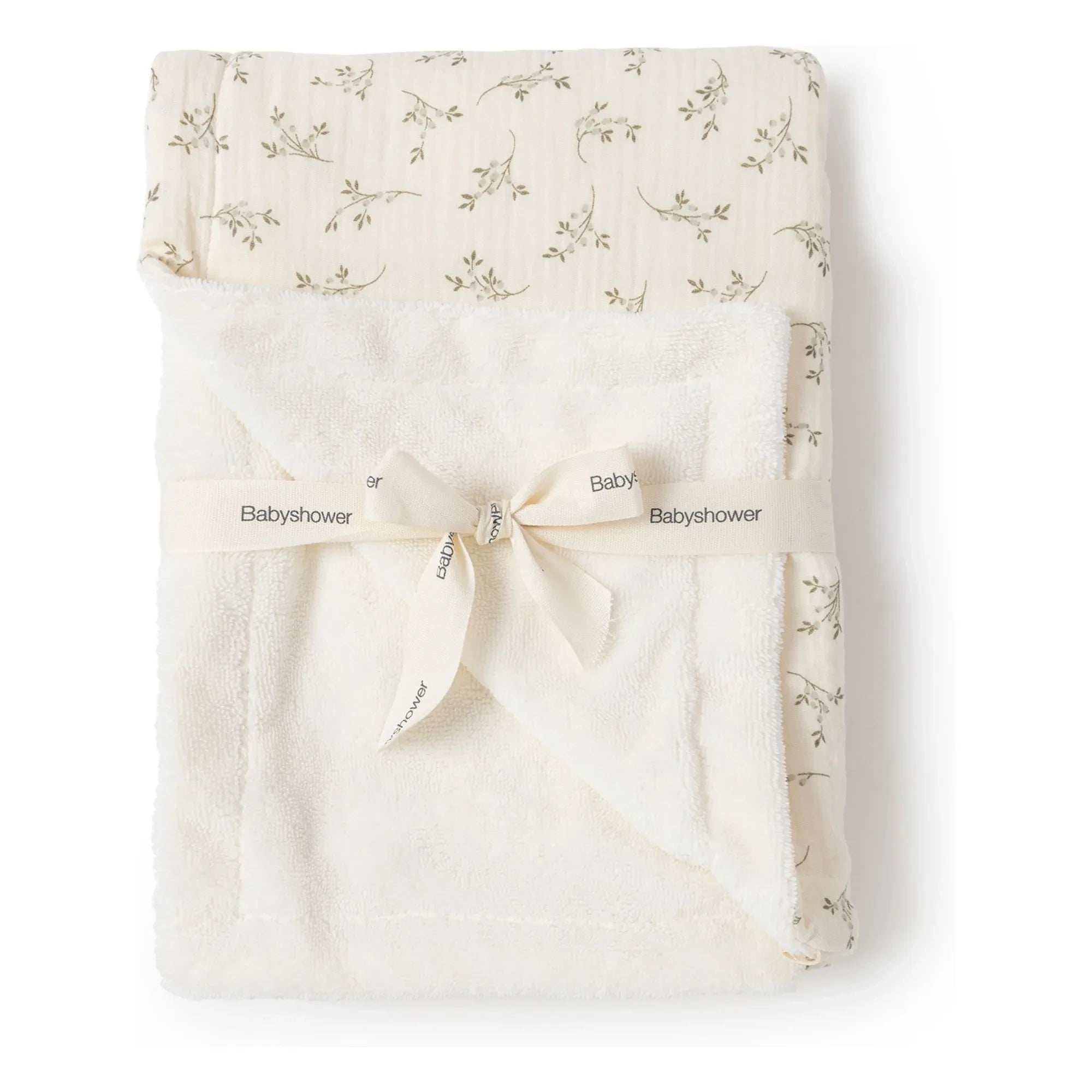 Babyshower - Olive mid-season blanket | Ecru