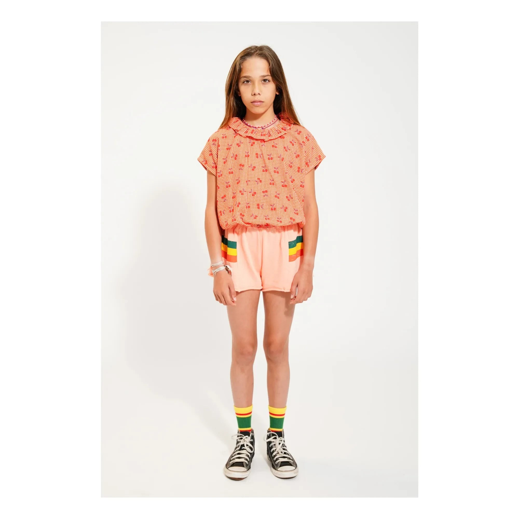 Piupiuchick - Cherry Vichy Top | Orange