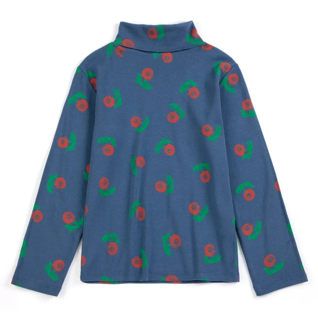 Bobo Choses - Organik pamuklu çiçek desenli balıkçı yaka | Lacivert