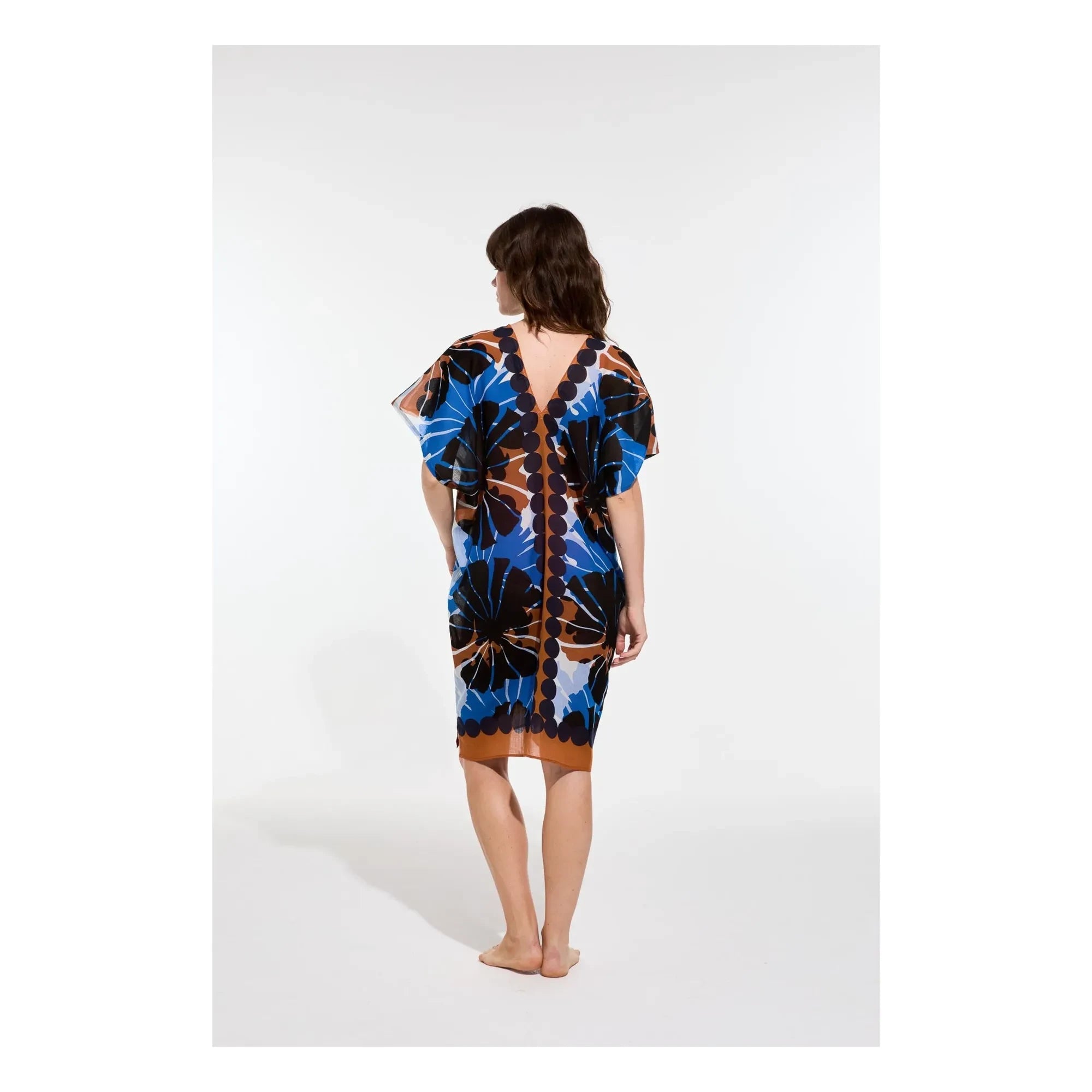Mapoésie - Elia Poppy Cotton Dress | Blue