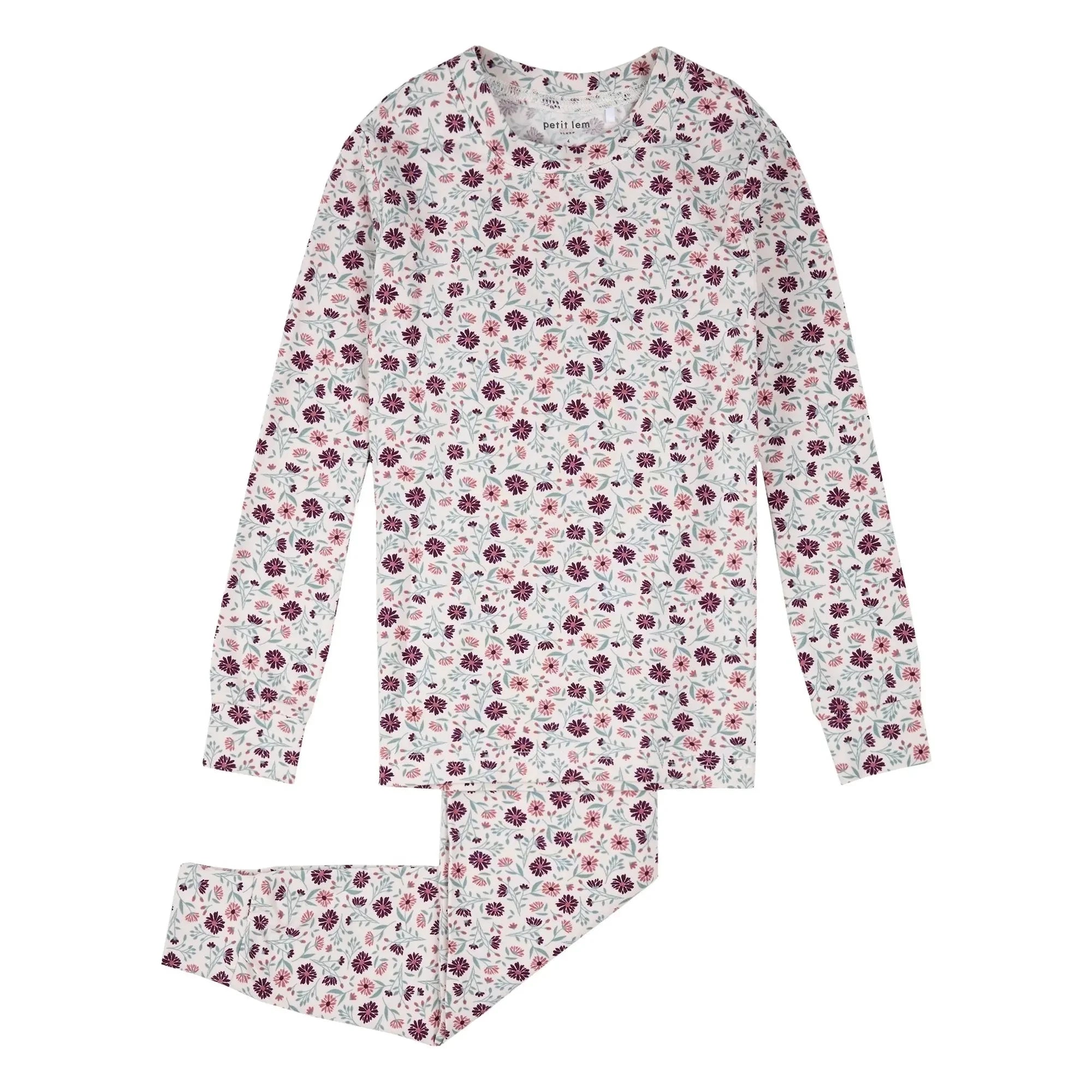 Petit Lem - Modal and Organic Cotton Floral Pajamas | Beige