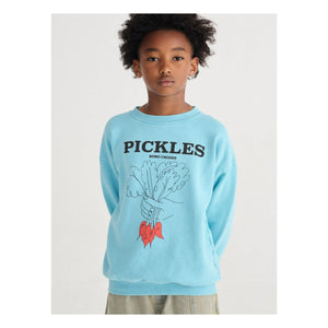 Bobo Choses - Pickles organik pamuk sweatshirt | Açık mavi