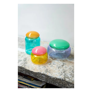 &Klevering - Fluffy Glass Jar | Yellow