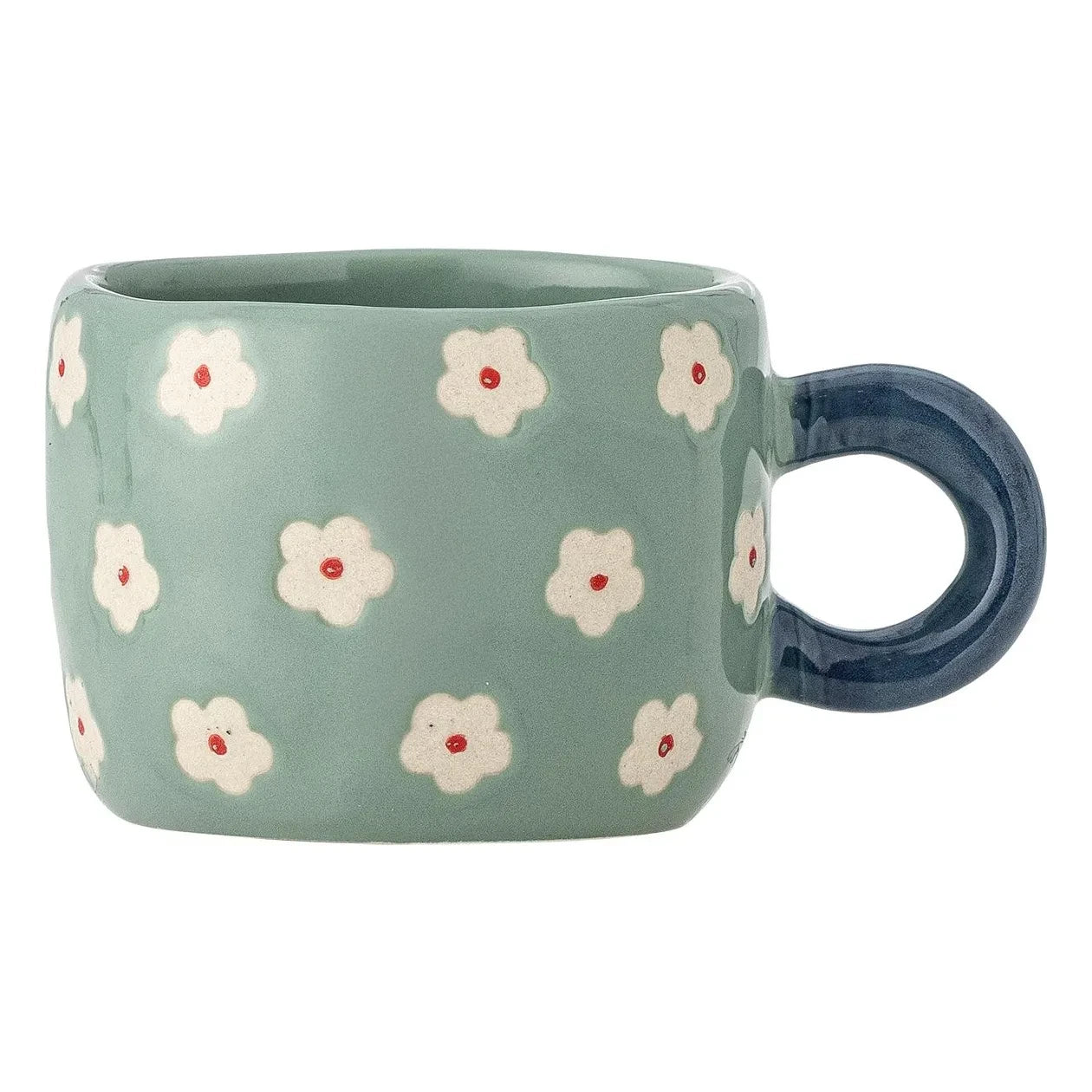 Bloomingville - Nini Stoneware Ceramic Floral Mug | Blue