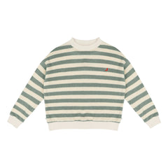 Jenest - Khaki Striped Organic Cotton Sweatshirt | Khaki