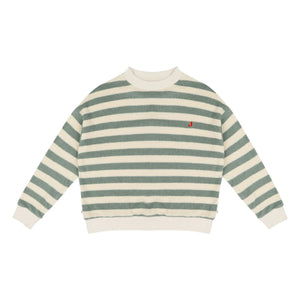 Jenest - Khaki Striped Organic Cotton Sweatshirt | Khaki