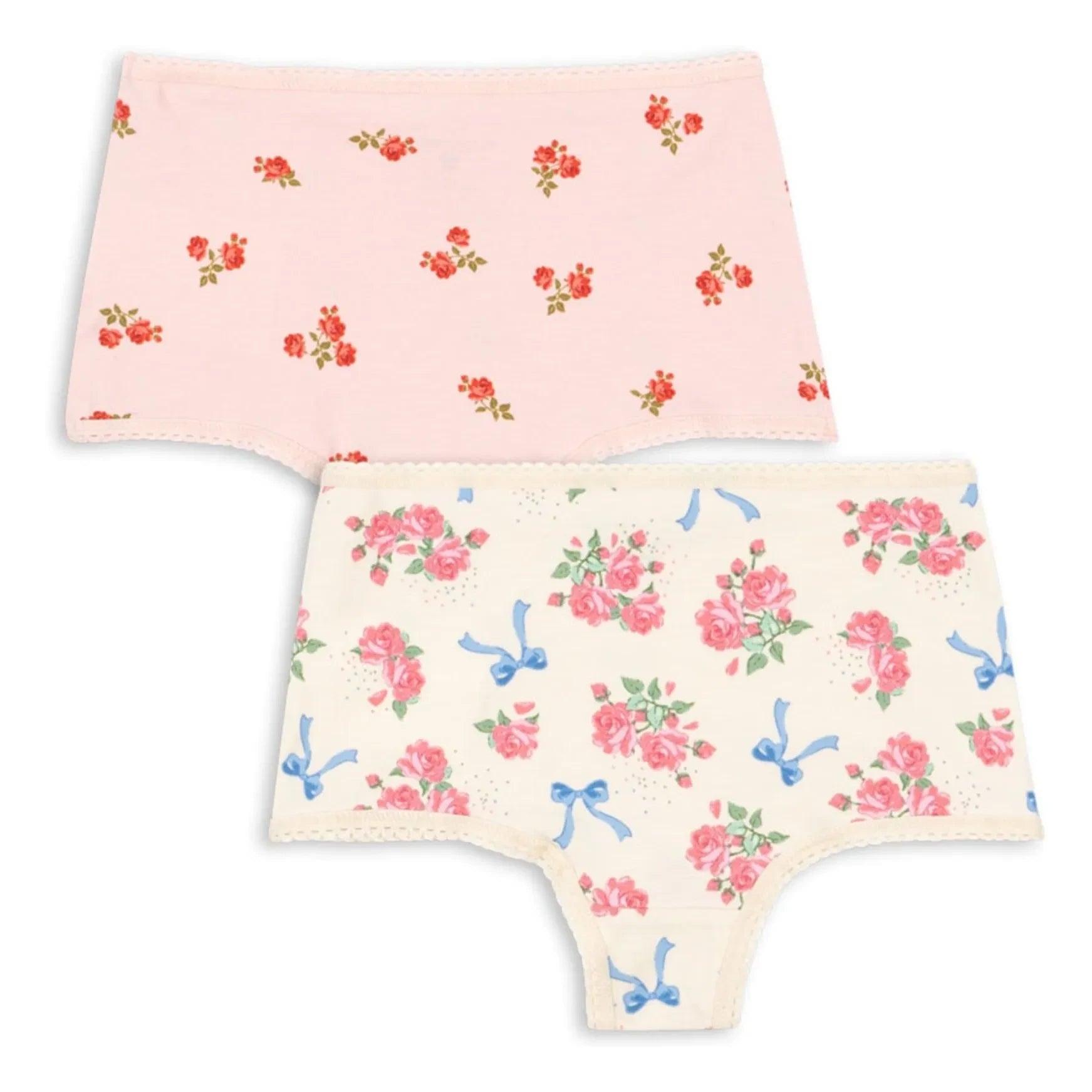 Konges Sløjd - 2-Pack Floral Pattern Organic Cotton Hipster Underwear | Powder Pink
