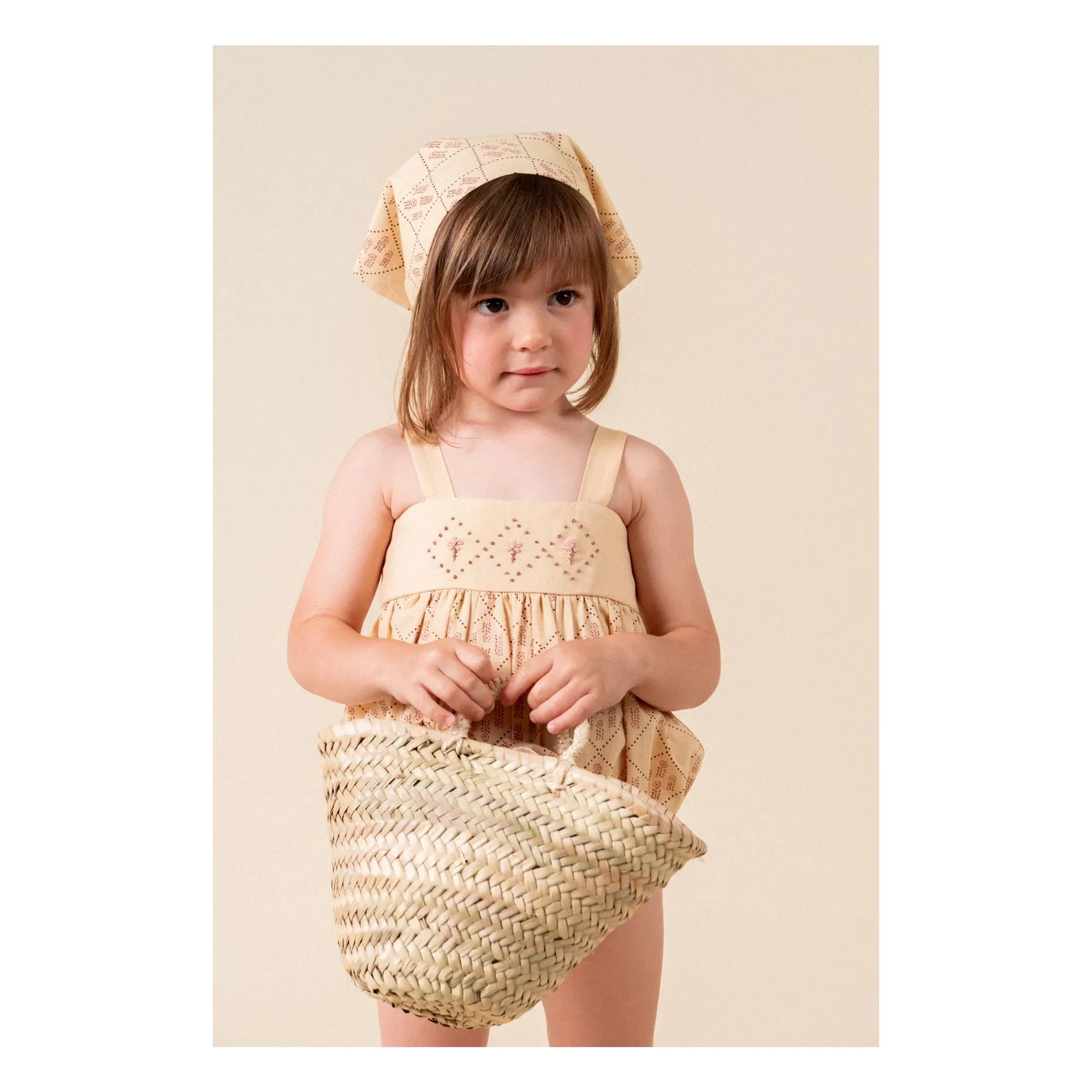 birinit - Castelflorite Embroidered Romper | Honey