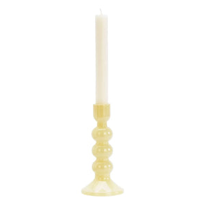Madam Stoltz - Glass Candle Holder | Yellow Marble
