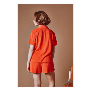 Emile et Ida - Embroidered Terry Polo | Poppy