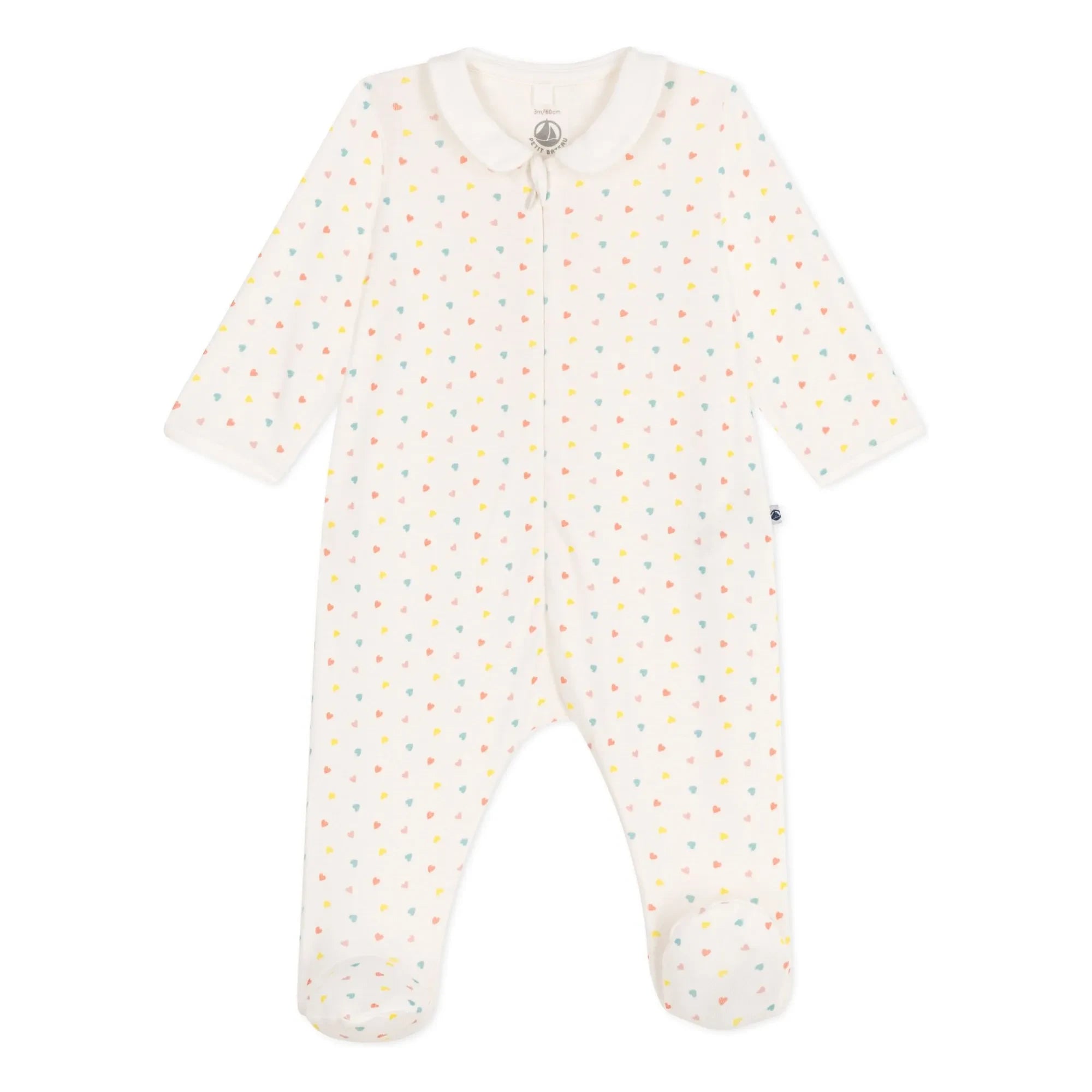 Petit Bateau - Banta Organic Cotton Footed Pajamas | White
