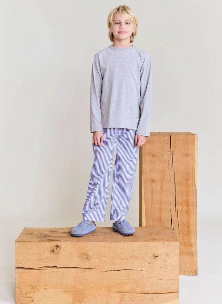 AO76 - Le Pajama Striped Pants | Light Blue