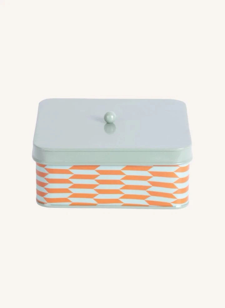 Present Time - Salerno Patterned Metal Storage Box | Turquoise