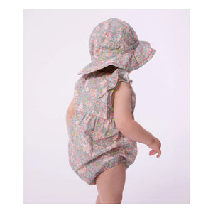 Petit Bateau - Organic cotton poplin floral jumpsuit | Grey Blue