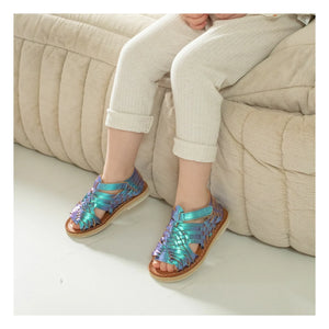 Mapache - Sandalita Mermaid Metallic Sandals | Turquoise