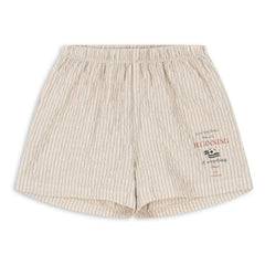 Konges Sløjd - Elliott Striped Seersucker Organic Cotton Shorts | Beige