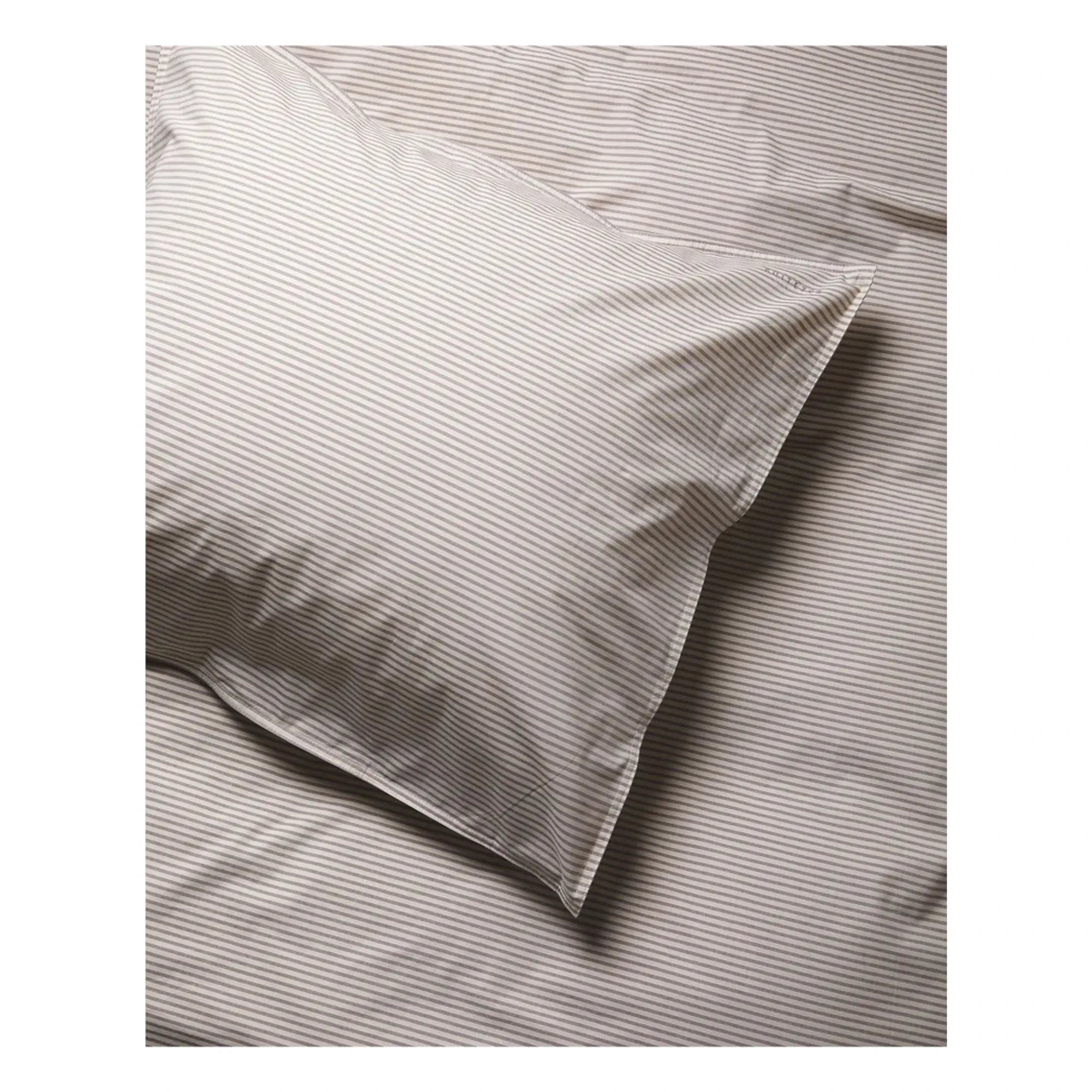 Suite 702 - Organic Percale Striped Pillowcase | Brown-Ecru | Brown