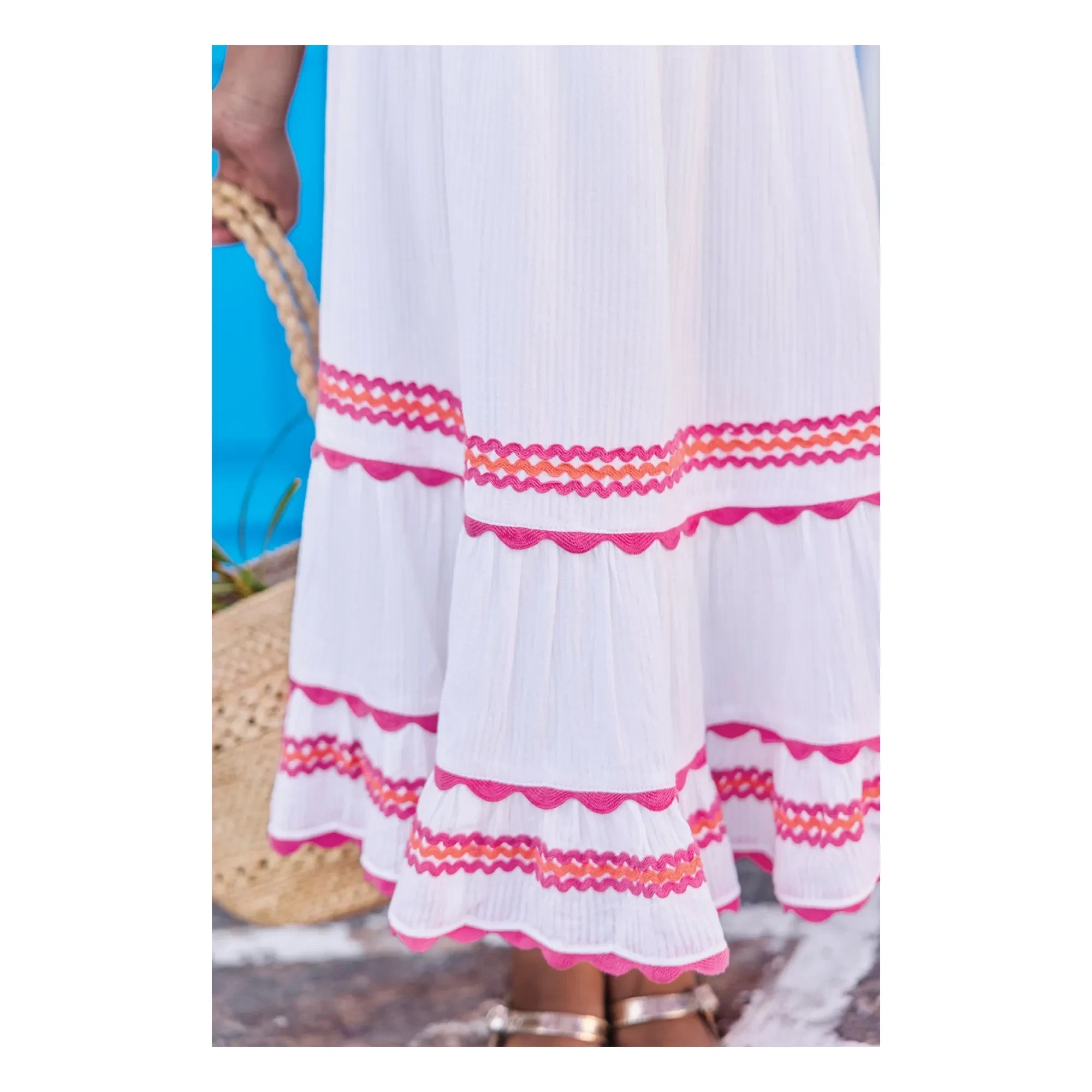 Tartine et Chocolat - Long Wavy Skirt | White