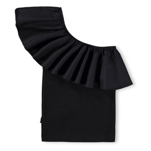 Molo - Rebecca Top Asymmetric Ruffles Organic Cotton | Black