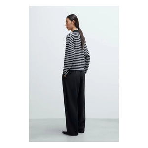Cordera - Striped Merino Wool Polo Shirt | Navy Blue