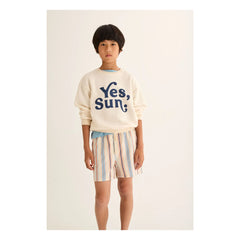 Cozmo - Zion Striped Organic Cotton Bermuda Shorts | Ivory
