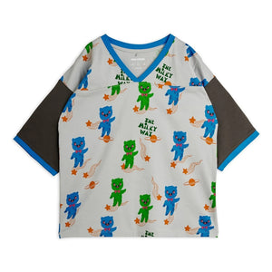 Mini Rodini - Bol kesim Aliens organik pamuklu T-shirt | Açık gri