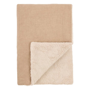Nobodinoz - Embroidered Winter Blanket - French Linen | Sesame