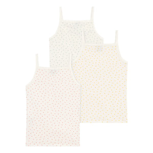 Petit Bateau - 3-Pack Mini Heart Singlets | Cream