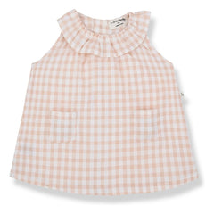 1+ in the family - Ambracia Vichy Seersucker Dress | Beige Pink