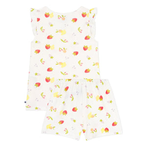 Petit Bateau - Organic Cotton Short Pajamas - Fruit Pattern | Ecru