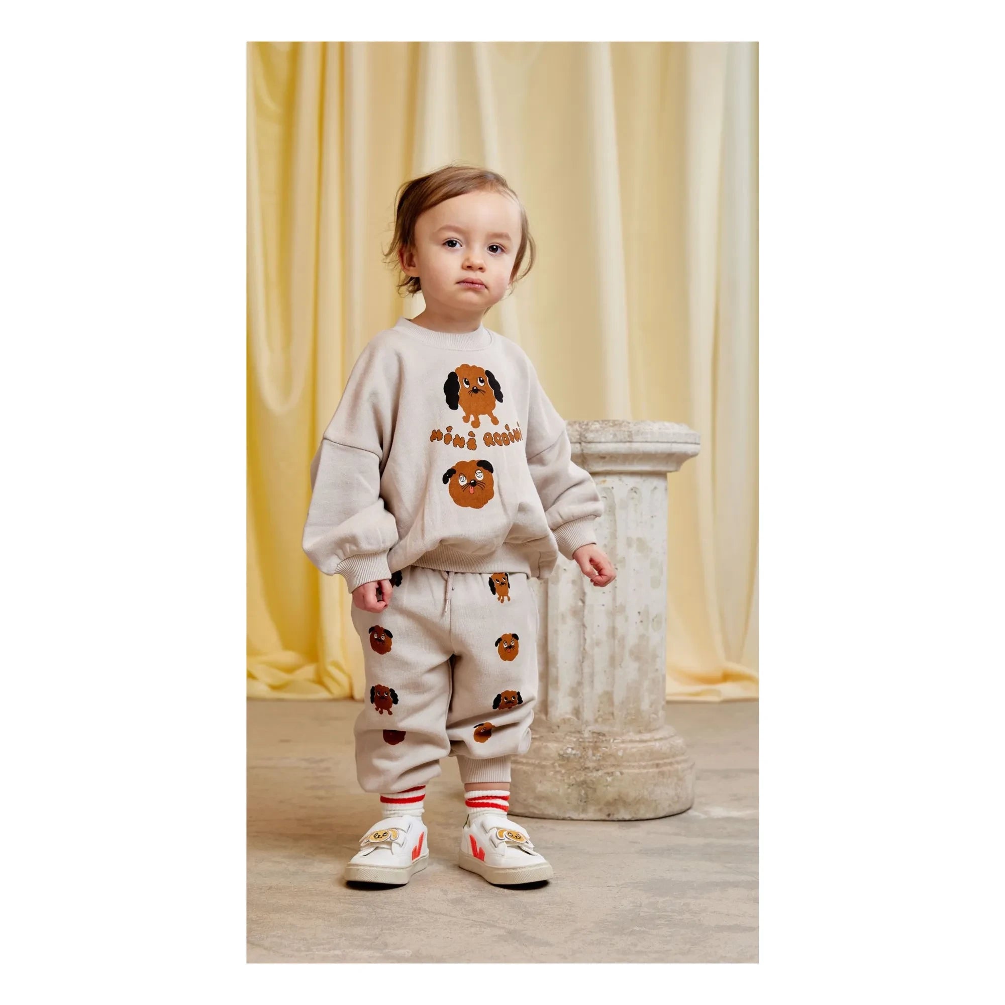 Mini Rodini - Organic Cotton Dog Sweatshirt | Heather Gray
